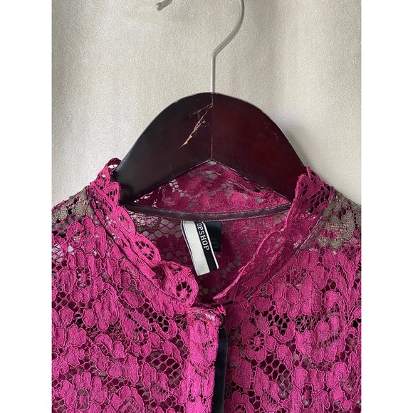 Topshop Boutique Lace 3/4 Sleeve Blouse - Picture 4 of 7